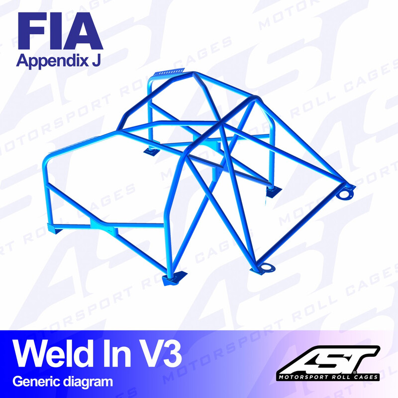 Arceau 8 Points à Souder AST Rollcages V3 pour Opel Calibra Coupé, Traction - FIA