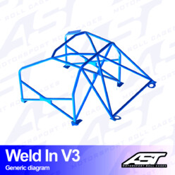 Arceau 8 Points à Souder AST Rollcages V3 pour Opel Corsa E