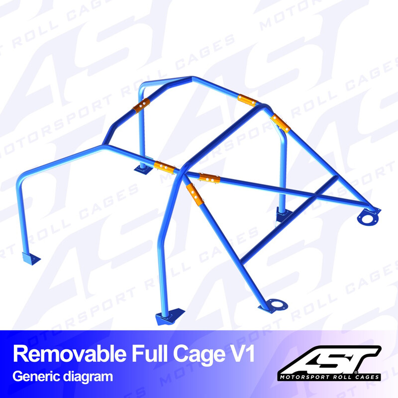 Arceau 6 Points à Boulonner AST Rollcages V1 Démontable pour Audi S4 B5 Berline (Traction)