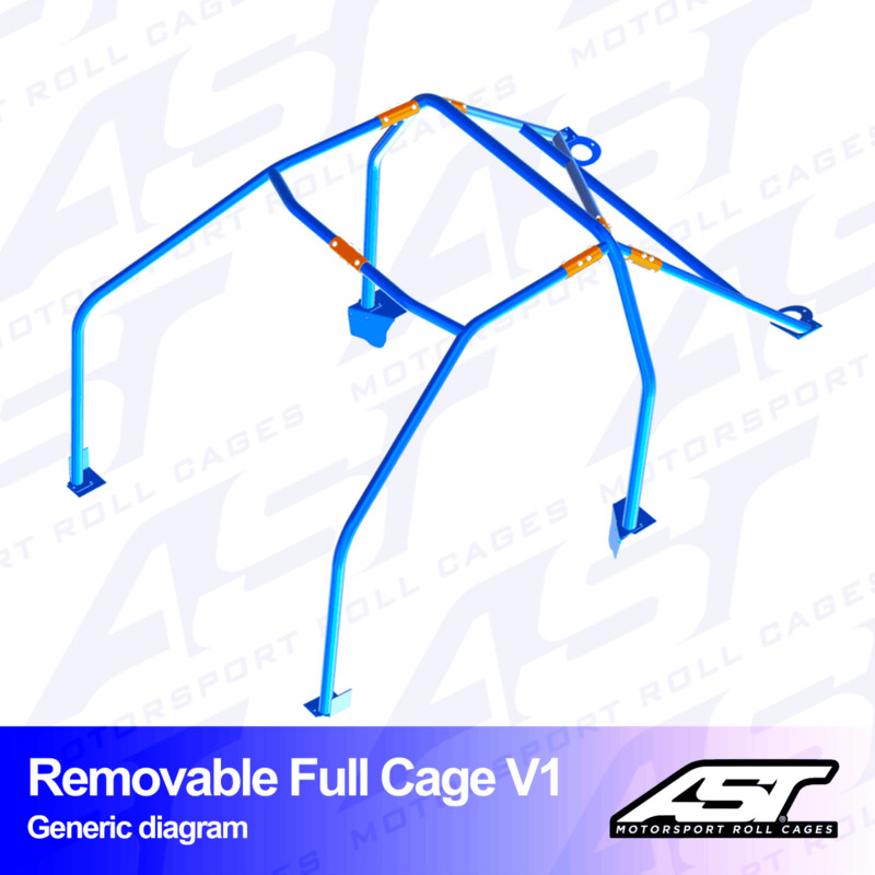 Arceau 6 Points à Boulonner AST Rollcages V1 pour Opel Calibra Coupé, 4x4