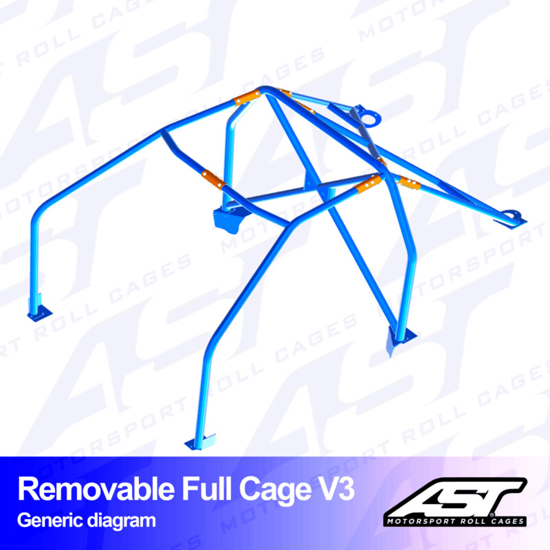 Arceau 6 Points à Boulonner AST Rollcages V3 Démontable pour Ford Fiesta MK3 - 3 Portes