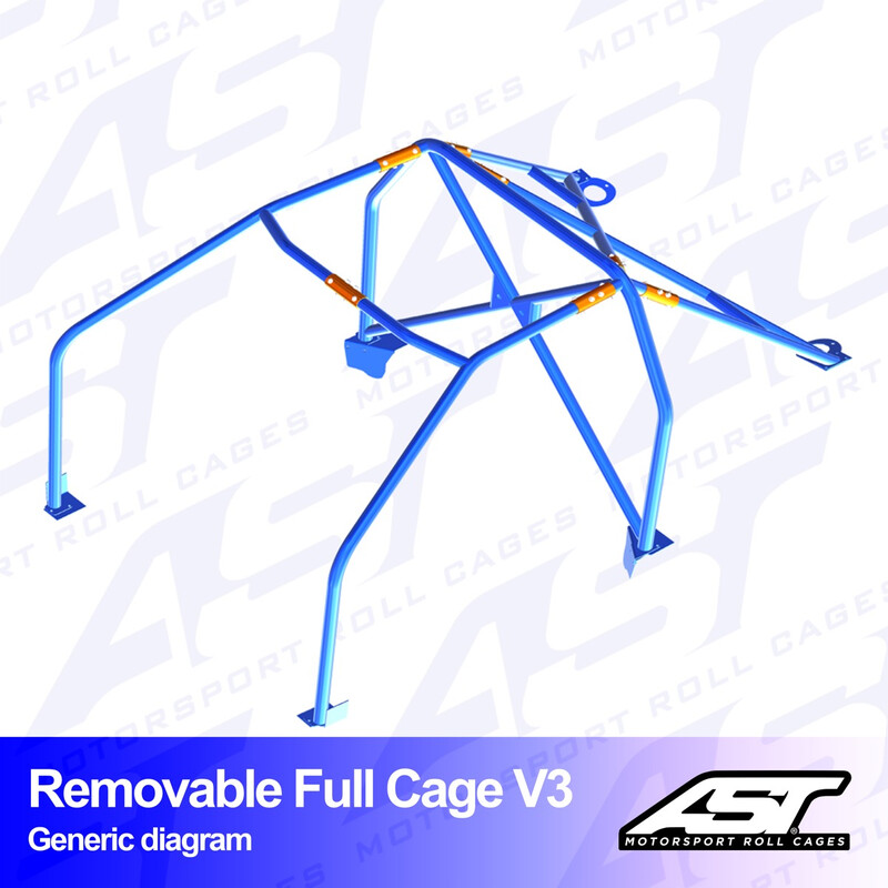 Arceau 6 Points à Boulonner AST Rollcages V3 Démontable pour Opel Corsa B