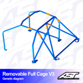 Arceau 6 Points à Boulonner AST Rollcages V3 Démontable pour Toyota MR2 SW20