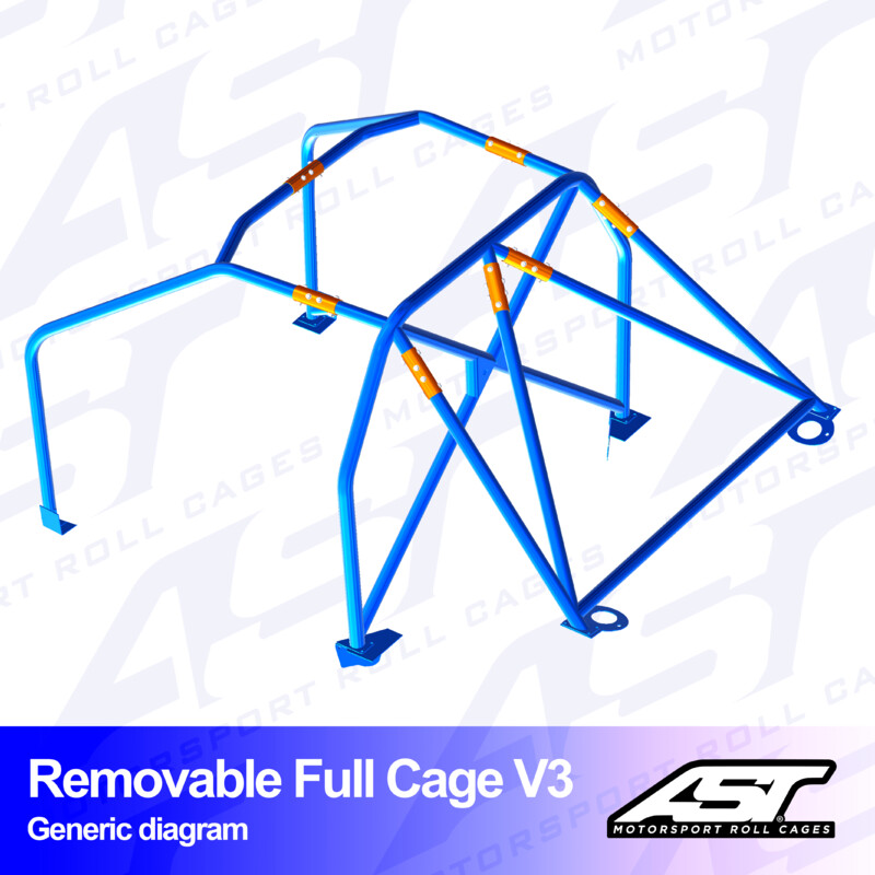 Arceau 6 Points à Boulonner AST Rollcages V3 Démontable pour Toyota MR2 SW20