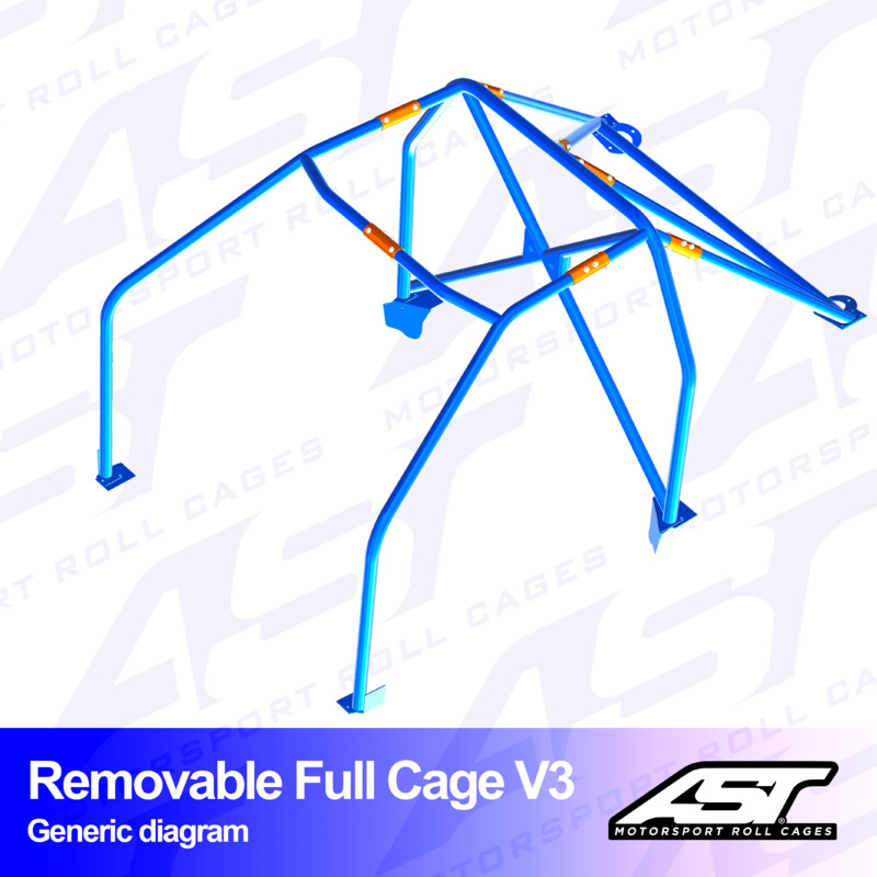Arceau 6 Points à Boulonner AST Rollcages V3 Démontable pour Toyota MR2 SW20