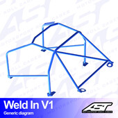 Arceau 8 Points à Souder AST Rollcages V1 pour Ford Fiesta MK5 & MK6 - 3 Portes