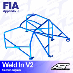 Arceau 8 Points à Souder AST Rollcages V2 pour Renault Clio 2 - FIA