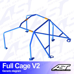 Arceau 6 Points à Boulonner AST Rollcages V2 pour Audi A3 8L - 3 Portes, Traction