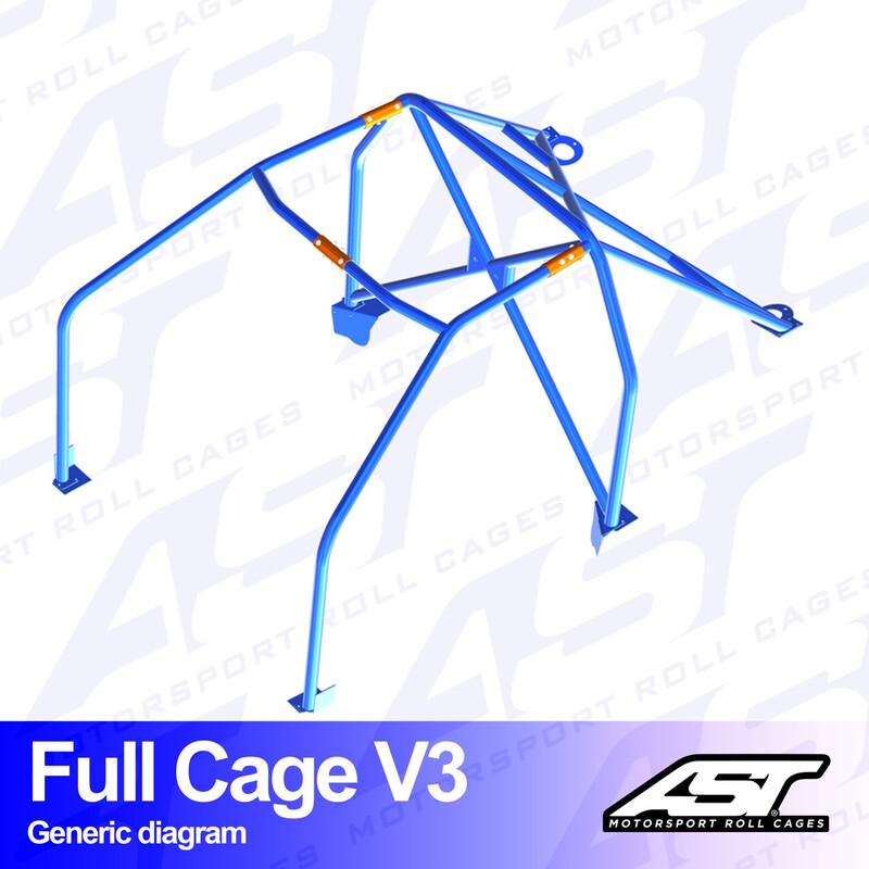 Arceau 6 Points à Boulonner AST Rollcages V3 pour Fiat Panda