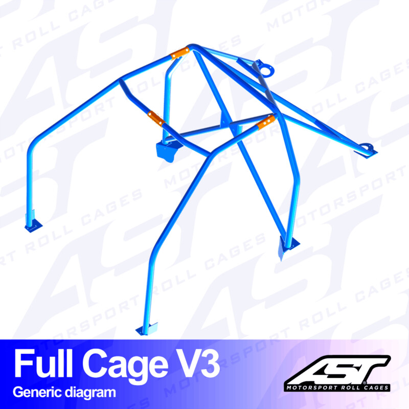 Arceau 6 Points à Boulonner AST Rollcages V3 pour Renault Mégane 1