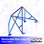 Demi-Arceau à Boulonner AST Rollcages V2 Démontable pour Opel Vectra A Berline 4 Portes, Traction