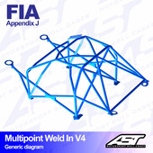Arceau 10 Points à Souder AST Rollcages V4 pour Ford Fiesta MK8 - 3 Portes - FIA