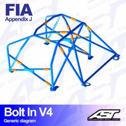 Arceau 6 Points à Boulonner AST Rollcages V4 pour Fiat 500 Abarth - FIA