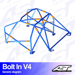 Arceau 6 Points à Boulonner AST Rollcages V4 pour Fiat Panda 4x4 - FIA