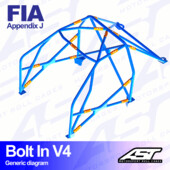 Arceau 6 Points à Boulonner AST Rollcages V4 pour Ford Fiesta MK2 - 3 Portes - FIA