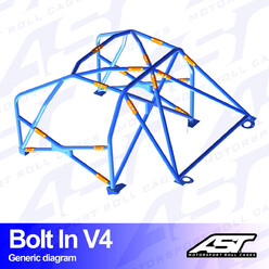 Arceau 6 Points à Boulonner AST Rollcages V4 pour Mazda 323 - FIA