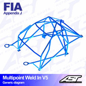 Arceau 10 Points à Souder AST Rollcages V5 pour Nissan Micra / March (K11) - FIA