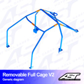 Arceau 6 Points à Boulonner AST Rollcages V2 Démontable pour Ford Fiesta MK3 - 3 Portes