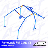 Arceau 6 Points à Boulonner AST Rollcages V2 Démontable pour Mini Classique