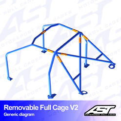 Arceau 6 Points à Boulonner AST Rollcages V2 Démontable pour Mitsubishi Lancer Evo 5 (V)