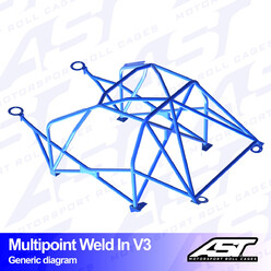 Arceau 10 Points à Souder AST Rollcages V3 pour Nissan 200SX S13