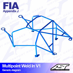 Arceau 10 Points à Souder AST Rollcages V1 pour Fiat Cinquecento - FIA