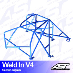 Arceau 8 Points à Souder AST Rollcages V4 pour Fiat Panda 4x4