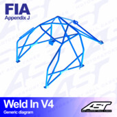 Arceau 8 Points à Souder AST Rollcages V4 pour Ford Escort MK1 - 2 Portes - FIA