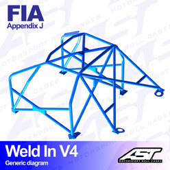 Arceau 8 Points à Souder AST Rollcages V4 pour Ford Fiesta MK2 - 3 Portes - FIA