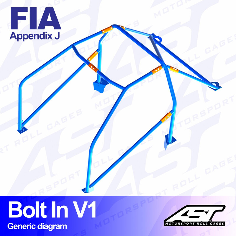 Arceau 6 Points à Boulonner AST Rollcages V1 pour VW Polo 6N - FIA