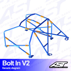 Arceau 6 Points à Boulonner AST Rollcages V2 pour Citroen Xsara - FIA