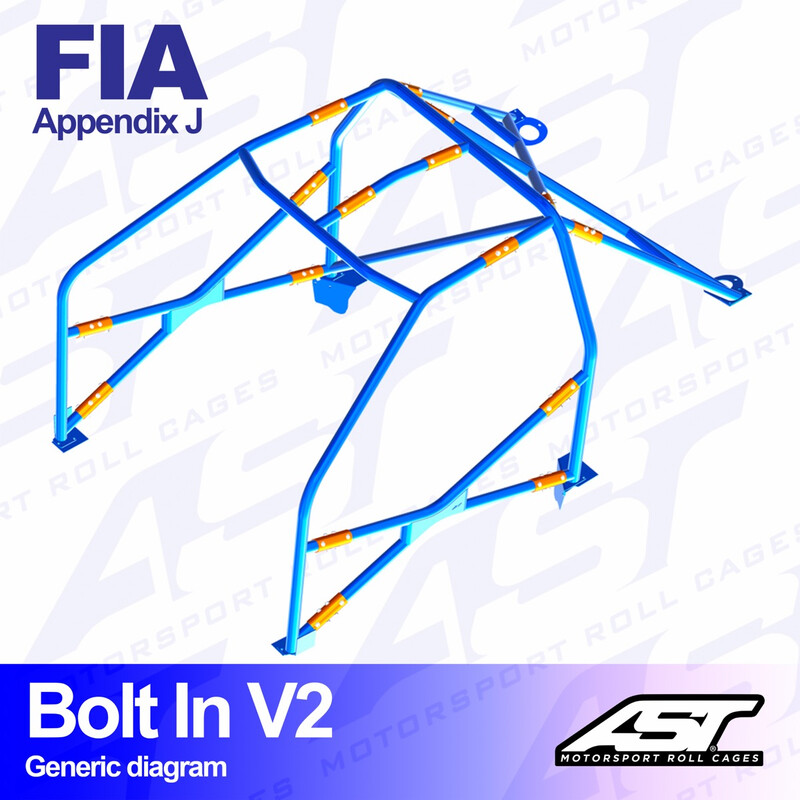Arceau 6 Points à Boulonner AST Rollcages V2 pour Opel Corsa A - FIA