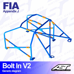 Arceau 6 Points à Boulonner AST Rollcages V2 pour Porsche 924 - FIA