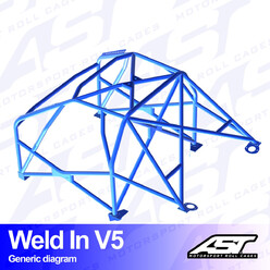 Arceau 8 Points à Souder AST Rollcages V5 pour Seat Ibiza 6J