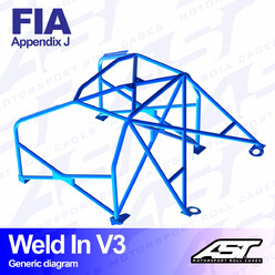 Arceau 8 Points à Souder AST Rollcages V3 pour Fiat Cinquecento - FIA