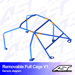 Arceau 6 Points à Boulonner AST Rollcages V1 Démontable pour Lancia Delta (Integrale)