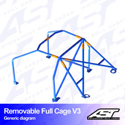 Arceau 6 Points à Boulonner AST Rollcages V3 Démontable pour Lancia Delta (Integrale)