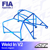 Arceau 8 Points à Souder AST Rollcages V2 pour Fiat Cinquecento - FIA