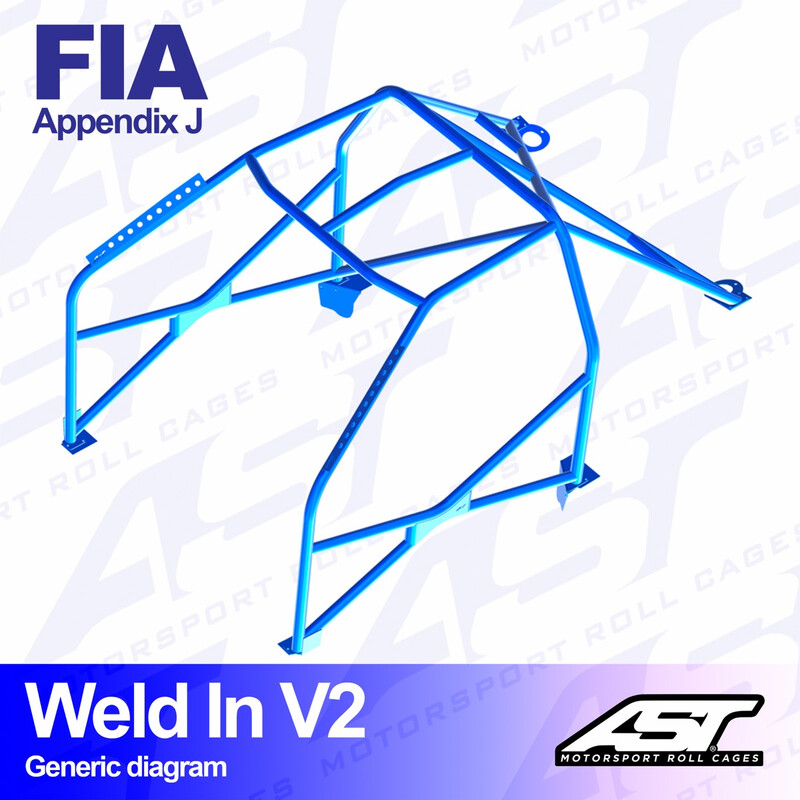 Arceau 8 Points à Souder AST Rollcages V2 pour Lancia Delta (Integrale) - FIA