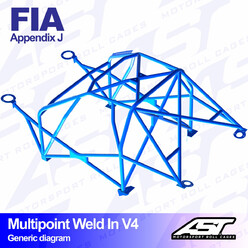 Arceau 10 Points à Souder AST Rollcages V4 pour Ford Fiesta MK1 - 3 Portes - FIA