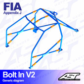 Arceau 6 Points à Boulonner AST Rollcages V2 pour Ford Fiesta MK1 - 3 Portes - FIA