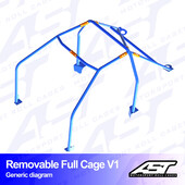 Arceau 6 Points à Boulonner AST Rollcages V1 Démontable pour Ford Fiesta MK1 - 3 Portes