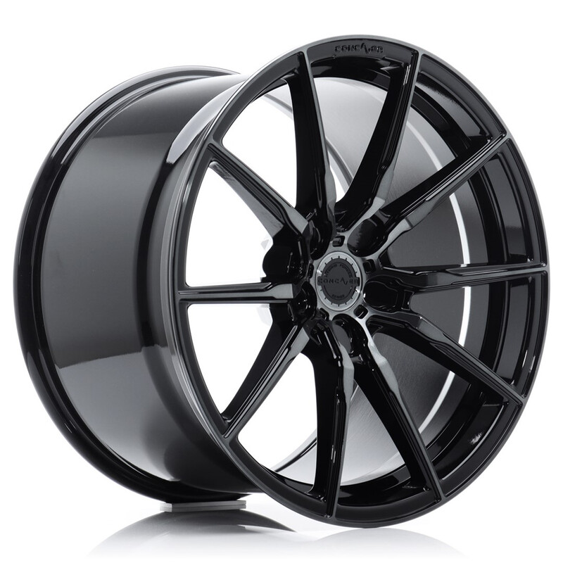 Jante Concaver CVR4 21x10.5" (5 trous - sur mesure) ET0-10, Double Noir Brillant
