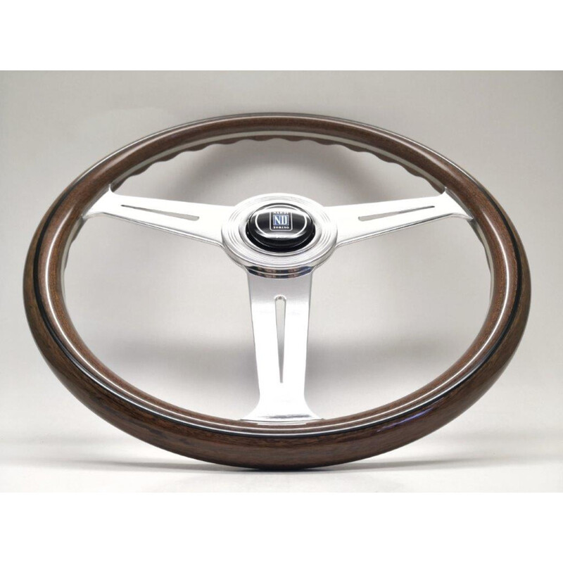 Volant Nardi Classic ND36, Bois, Branches Chromées, Plat
