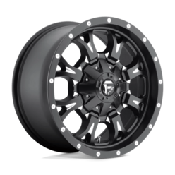 Jante Fuel D517 Krank 17x9 8x165.1 ET1, Noir Mat, Rebord Brillant