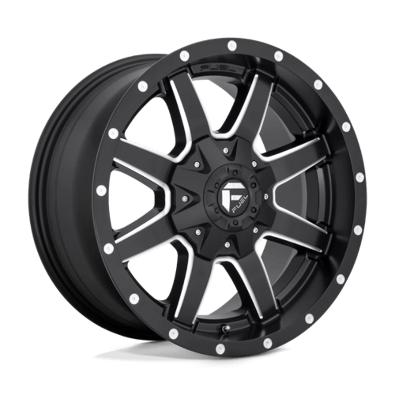 Jante Fuel D538 Maverick 16x6.5 6x130 ET48, Noir Mat, Rebord Brillant