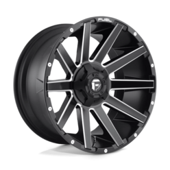 Jante Fuel D616 Contra 22x10 5x139.7/150 ET-18, Noir Mat, Rebord Brillant