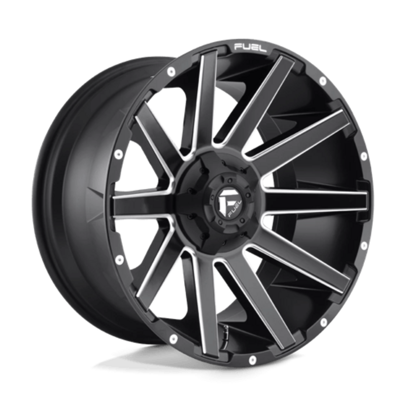 Jante Fuel D616 Contra 22x10 5x139.7/150 ET-18, Noir Mat, Rebord Brillant