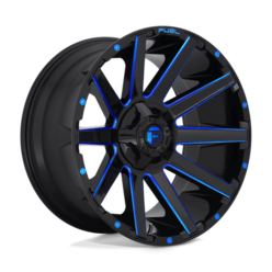 Jante Fuel D644 Contra 18x9 6x135/139.7 ET01, Noir Brillant & Bleu