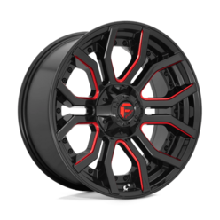 Jante Fuel D712 Rage 20x9 6x135/139.7 ET01, Noir Brillant & Rouge